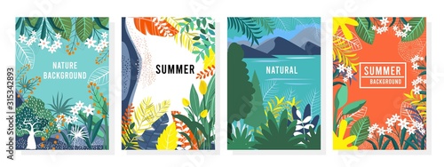 Vector set nature background, nature cards, banner, cover, templates, posters. #315342893