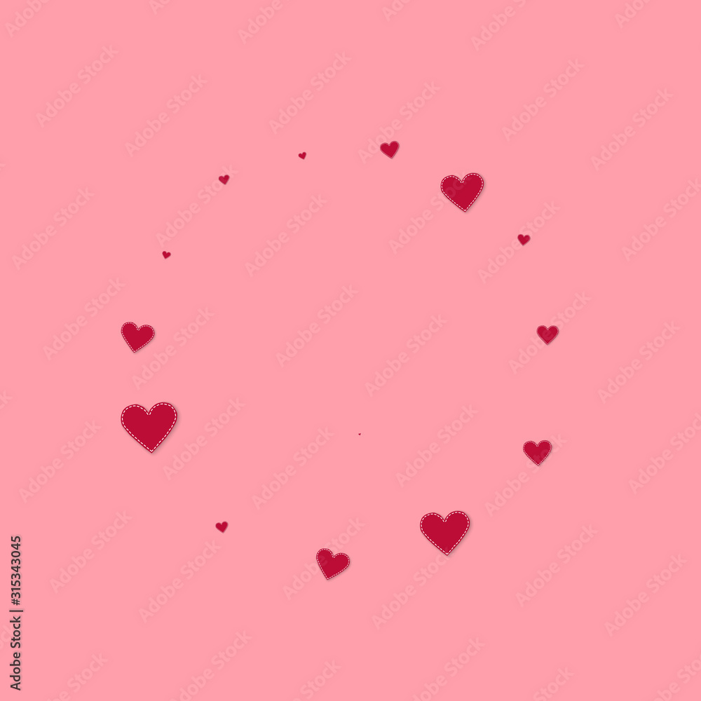 Red heart love confettis. Valentine's day frame de Red heart love confettis. Valentine's day frame de