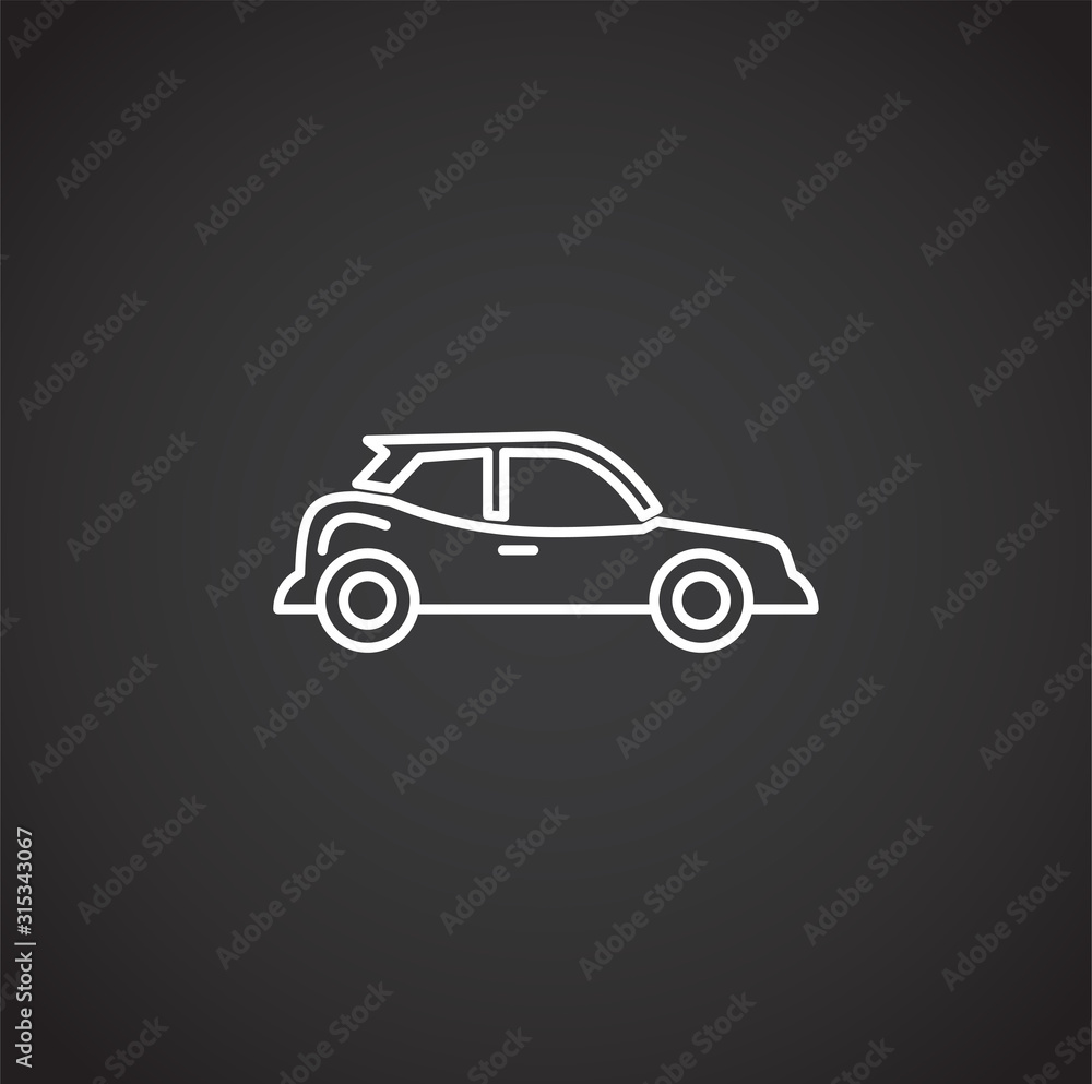 Car icon outline on background for graphic and web design. Creative illustration concept symbol for web or mobile app