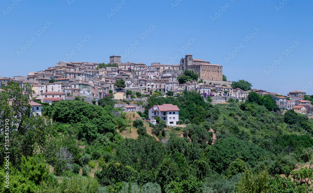 Panoramic view of Altomonte, a commune in the province of Cosenza, in the region of Calabria. Italy