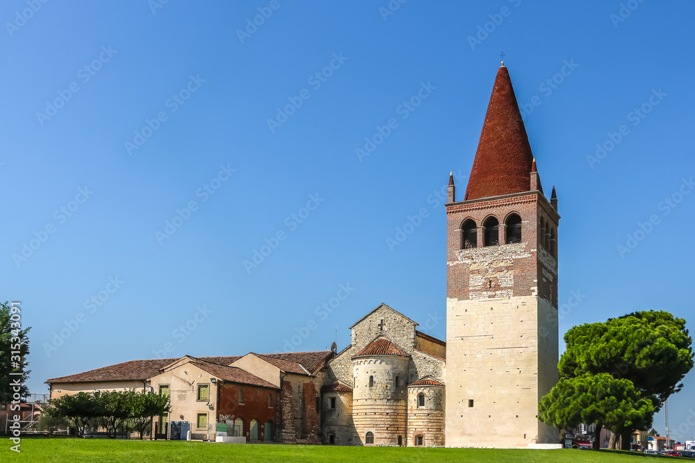 San Bonifacio, Italy. View of catholic church (Abbazia di Villanova dedicata a San Pietro) in San Bonifacio.