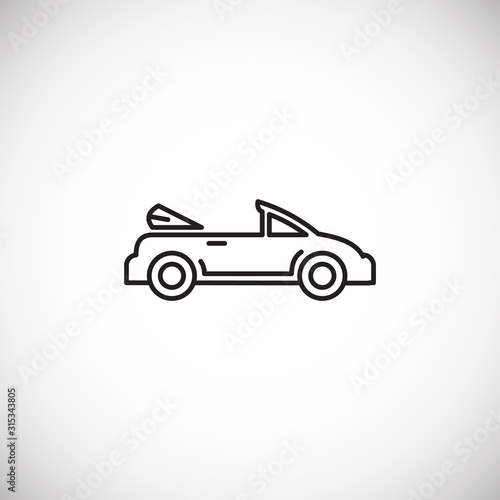 Car icon outline on background for graphic and web design. Creative illustration concept symbol for web or mobile app