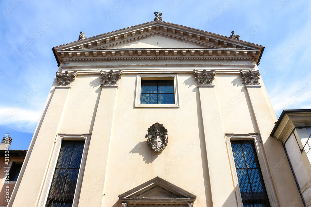 Vicenza, Italy. Facade of catholic church (Chiesa di San Giuliano) in Vicenza.