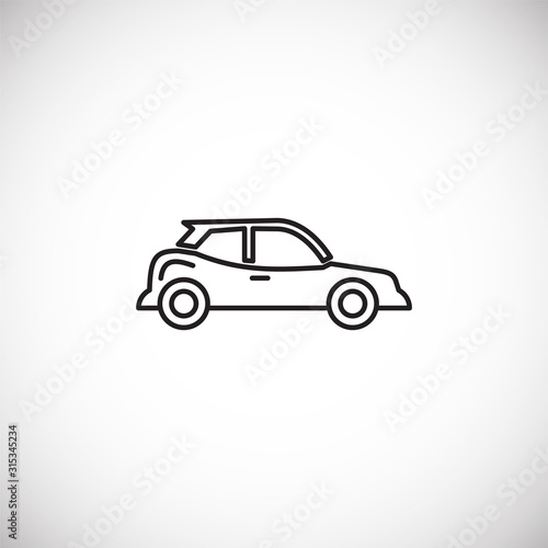 Car icon outline on background for graphic and web design. Creative illustration concept symbol for web or mobile app