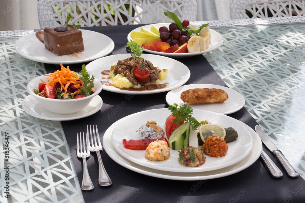 hors d'oeuvres platter fruit platter and meat dish hors d'oeuvres platter fruit platter and meat dish