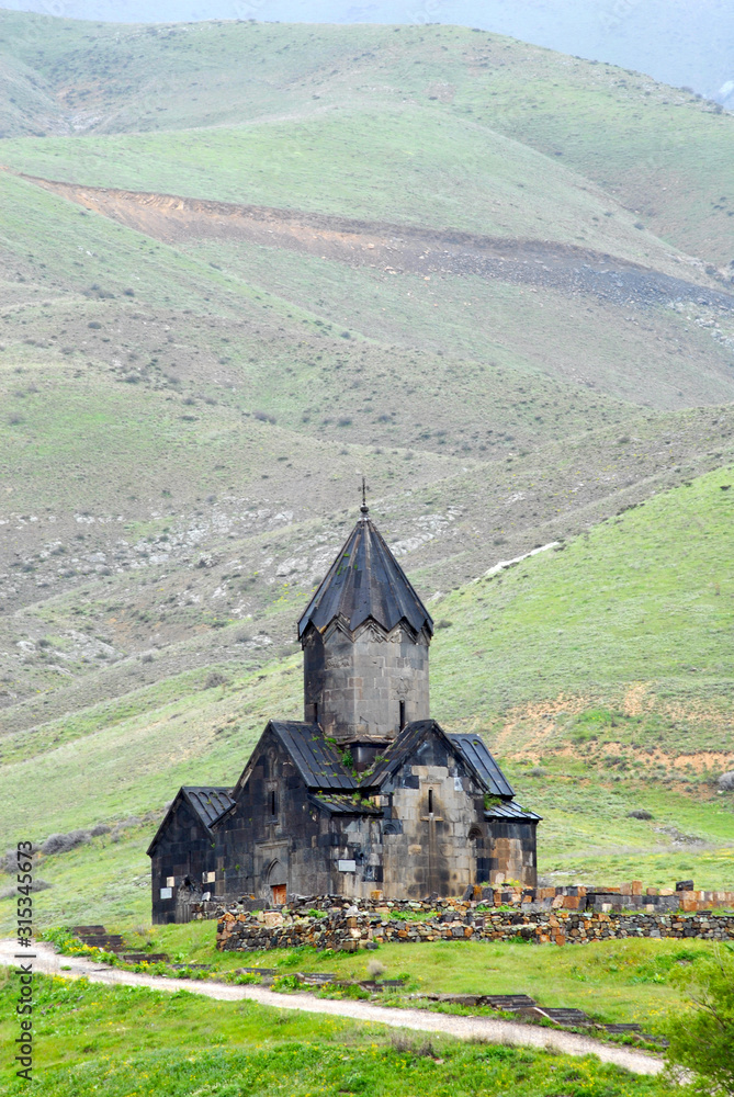 Medieval Tanahat Monastery is located in 7 km to the east from Vernashen village. Vayots Dzor Region, Armenia.