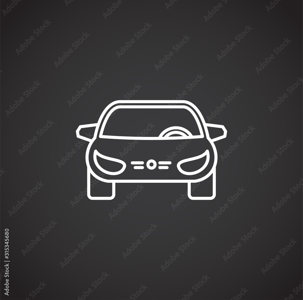 Car icon outline on background for graphic and web design. Creative illustration concept symbol for web or mobile app Car icon outline on background for graphic and web design. Creative illustration concept symbol for web or mobile app