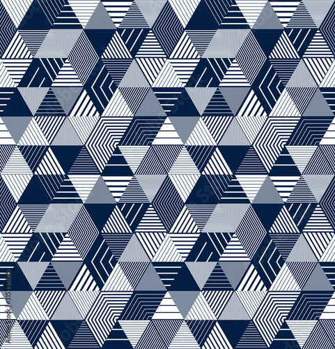 Seamless isometric lines geometric pattern, 3D cubes vector tiling background, architecture and construction, wallpaper design.