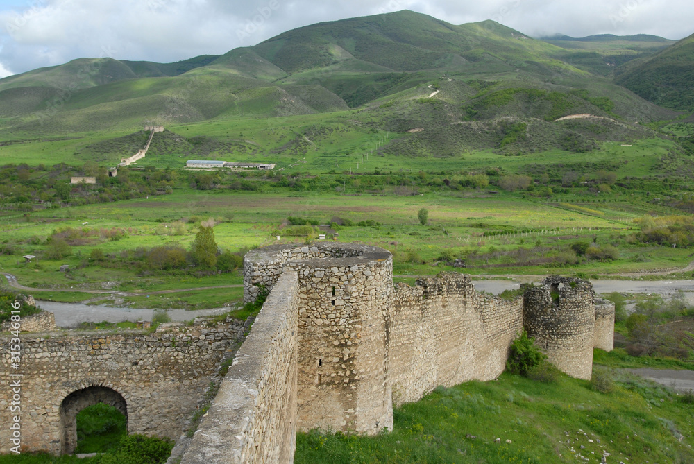 Askeran Fortress (turkish) or Mayraberd Fortress (armenian) was builg in 18th century. Outskirts of Askeran village, Mountainous Karabakh.