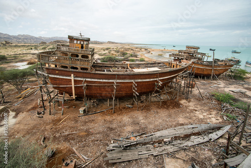 Traditional shipyard on Qeshm island, Iran