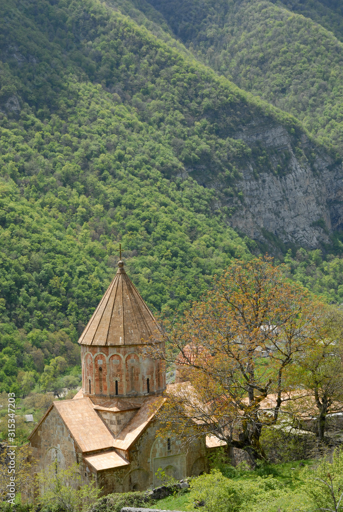 Medieval Dadivank (or Hutavank) Monastery is located about 100 km from Stepanakert. Mountainous Karabakh.