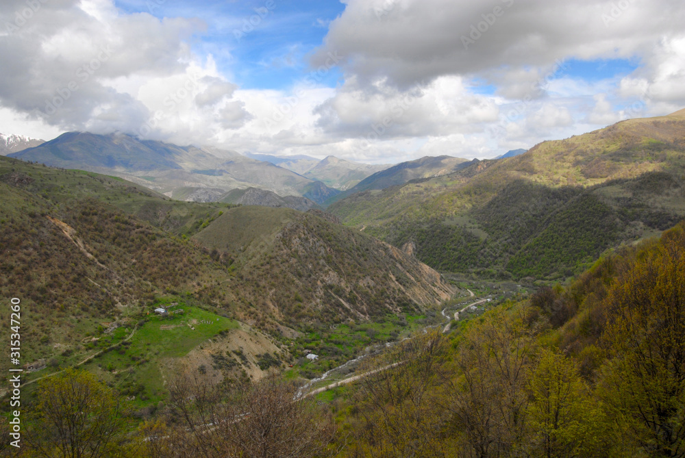 Naklejka premium View from Zodk (Sotk) Pass. Mountainous Karabakh.