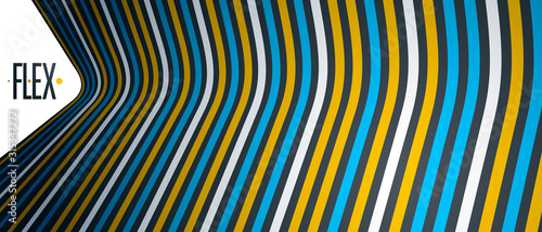 Abstract 3D trendy modern lines in perspective vector background, dimensional design cool element, funky style layout for ads posters banners and covers, perfect abstraction.