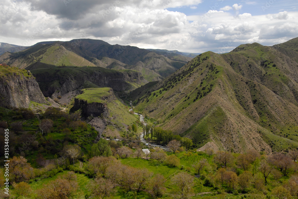 Azat River Gorge. View from Garni Temple. Kotayk Region, Armenia.
