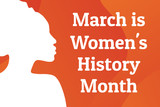 Concept of Women's History Month. Template for background, banner, card, poster with text inscription. Vector EPS10 illustration.