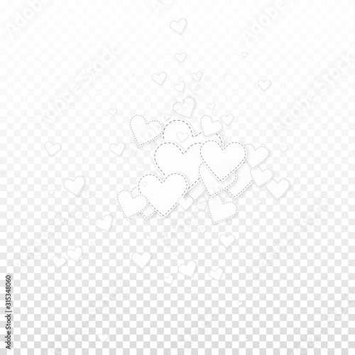 Fototapeta Naklejka Na Ścianę i Meble -  White heart love confettis. Valentine's day explos