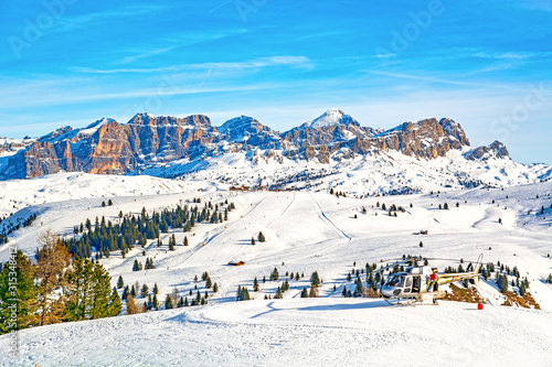 Dolomites landscape panorama in winter, Italy © Flaviu Boerescu