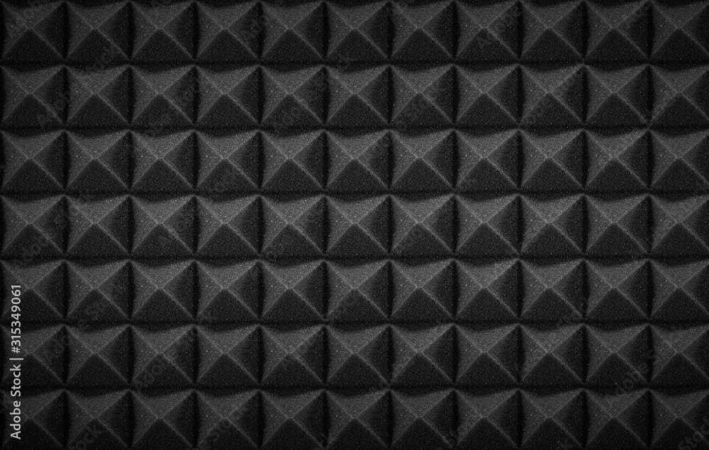 Mousse acoustique noire studio arrière-plan ou texture Stock Photo