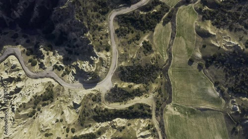 Rocks and Curly Road Top View photo