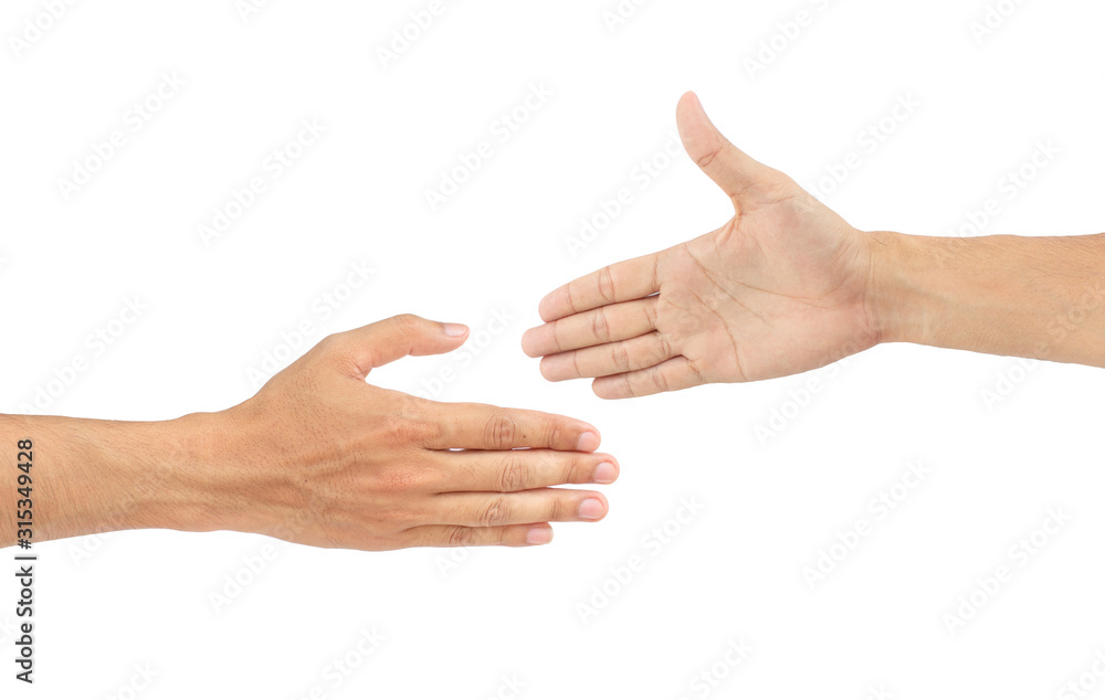 The image of an Asian hand on a white background clipping path. The image of an Asian hand on a white background clipping path.