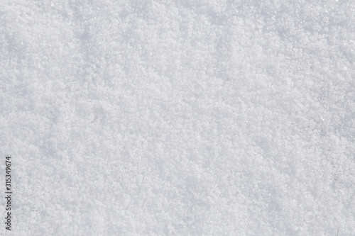 Background of fresh texture of natural white snow. Pattern, banner with copy space for text.