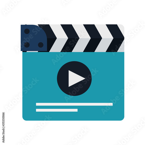 Cinema clapper board  flat vector icon