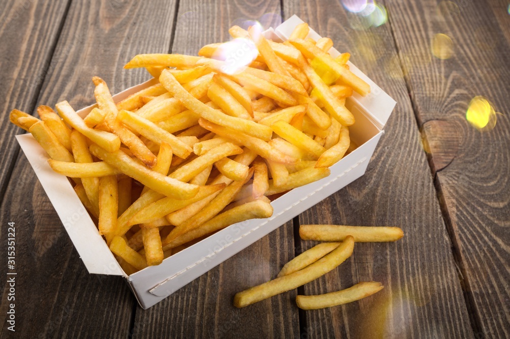 A homemade pile of appetizing french fries A homemade pile of appetizing french fries