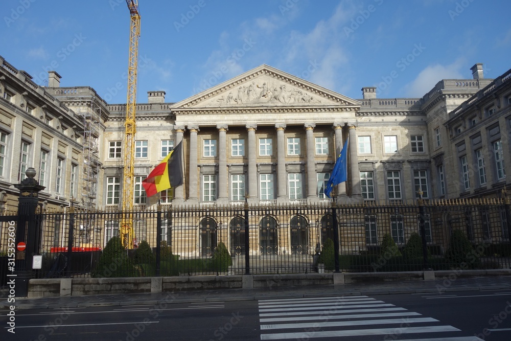 Fototapeta premium Exterior facade of the Palais de la Nation, Belgian Federal Parliament building in Brussels, Belgium