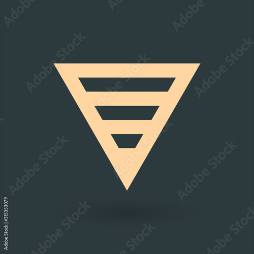 Geometric triangle logo design, Technology business identity concept. Creative corporate template. Stock Vector illustration isolated on green