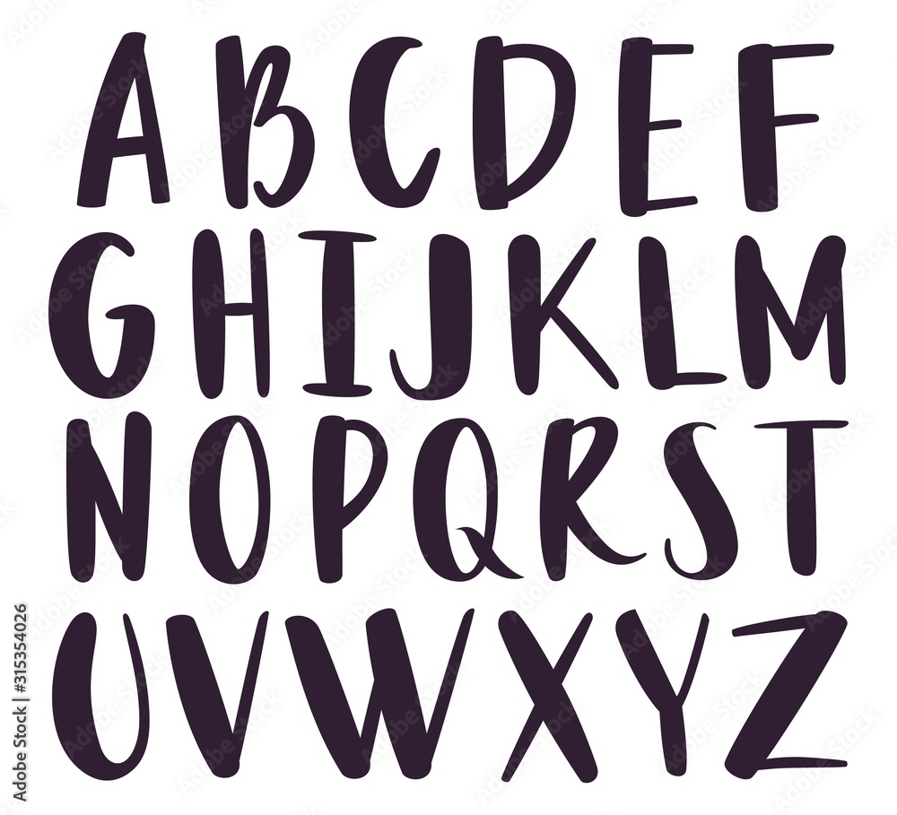 Hand drawn alphabet set