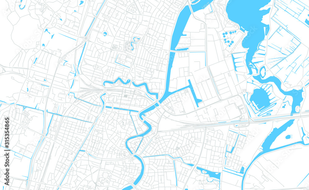 Haarlem, Netherlands bright vector map