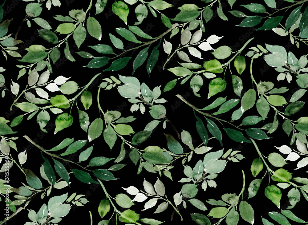 Seamless watercolor pattern with branches. Seamless watercolor pattern with branches.