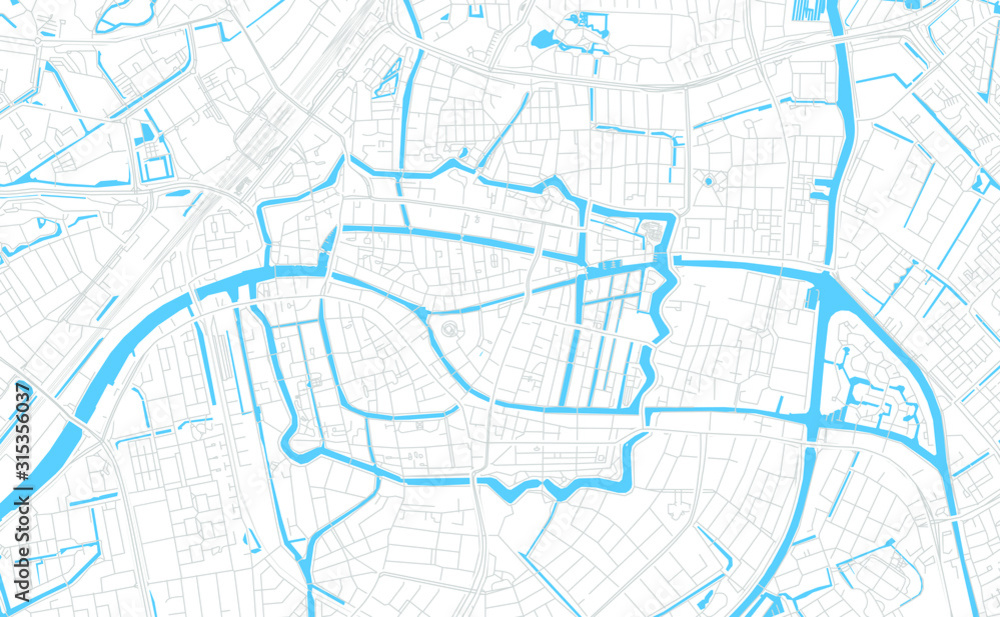 Naklejka Leiden, Netherlands bright vector map