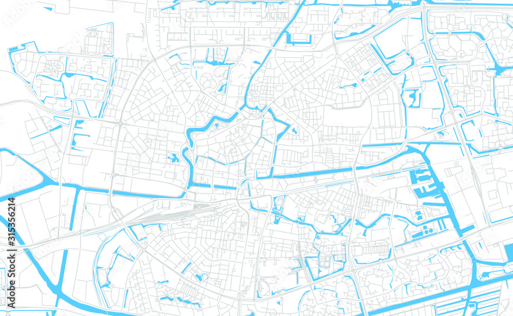 Leeuwarden, Netherlands bright vector map
