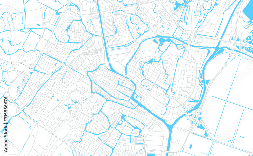 Alkmaar, Netherlands bright vector map