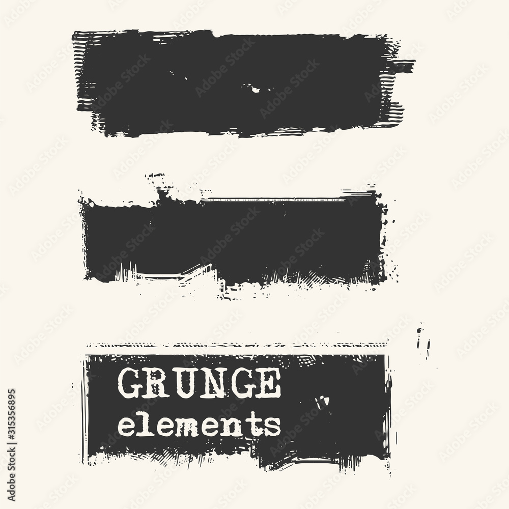 Abstract grunge stamp element set on white background.