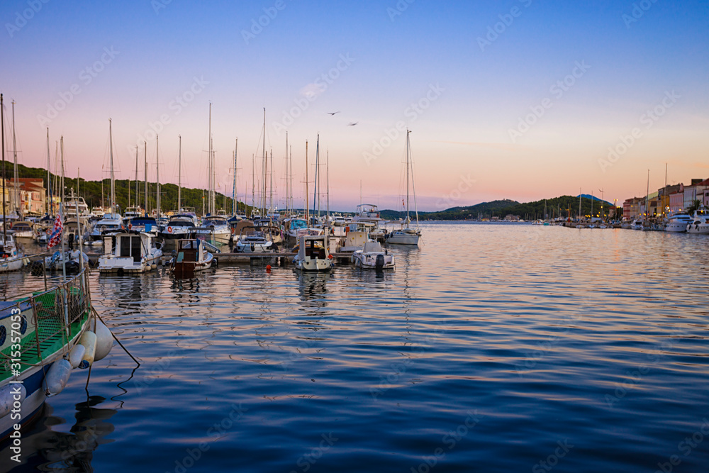 Marina in in Mali Losinj, Croatia.