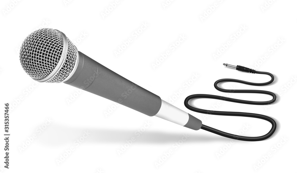 Microphone and cord on white background Microphone and cord on white background