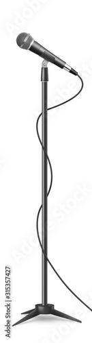 Obraz na płótnie Microphone on stand isolated w salonie