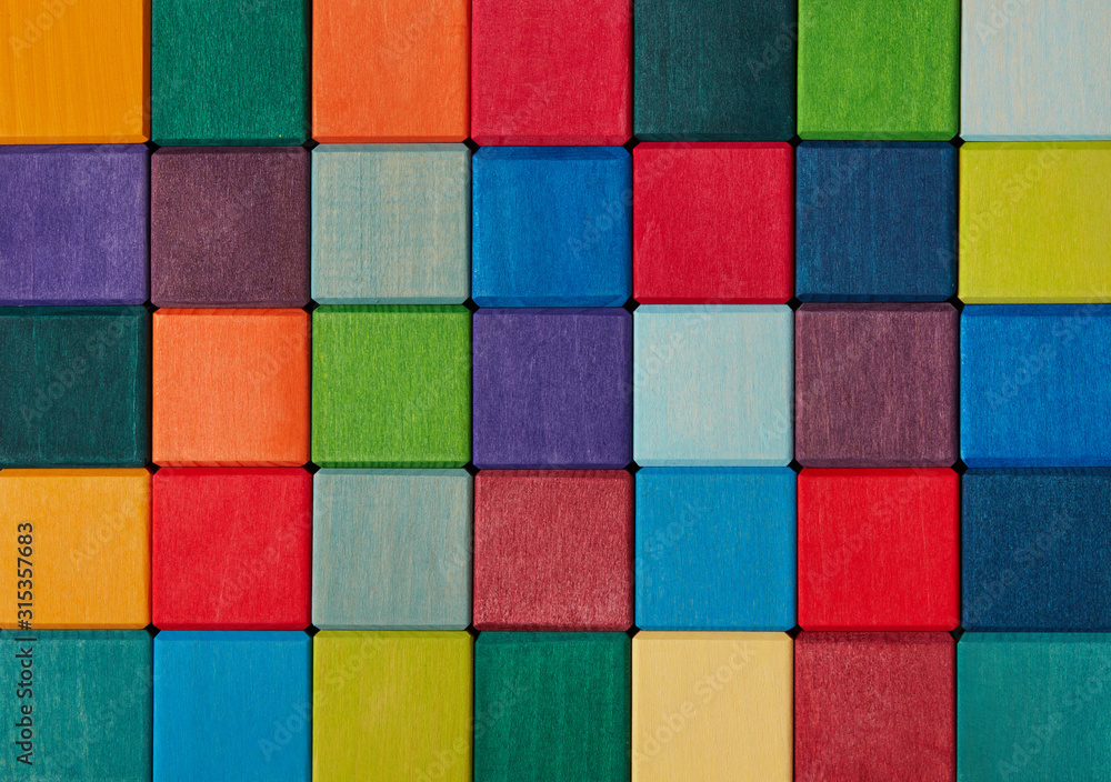 Multi-colored bricks background
