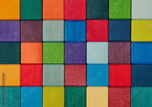 Multi-colored bricks background