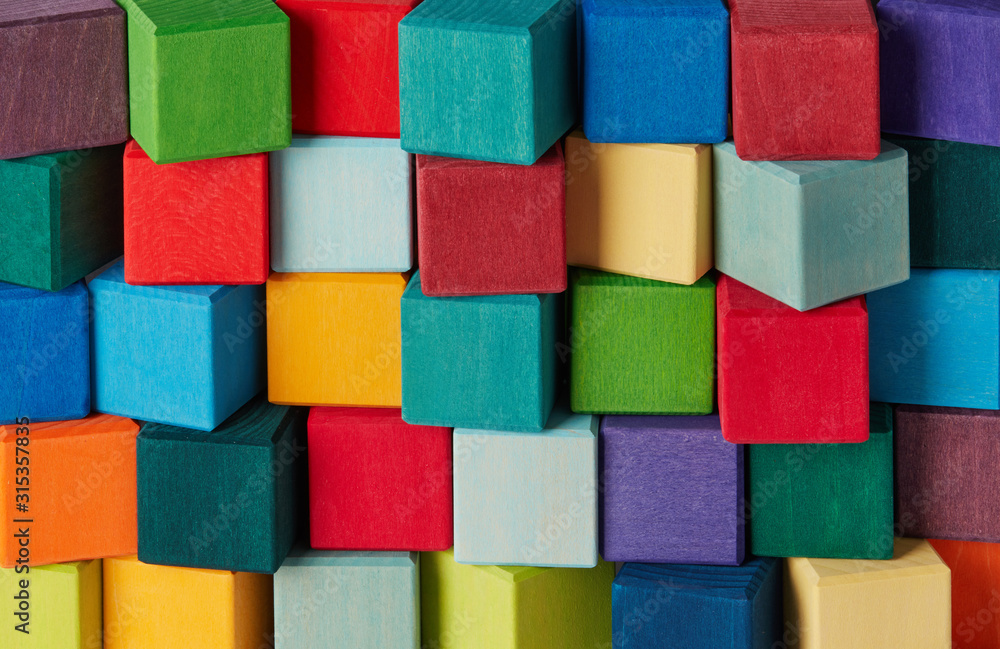 Wooden toy bricks background Wooden toy bricks background