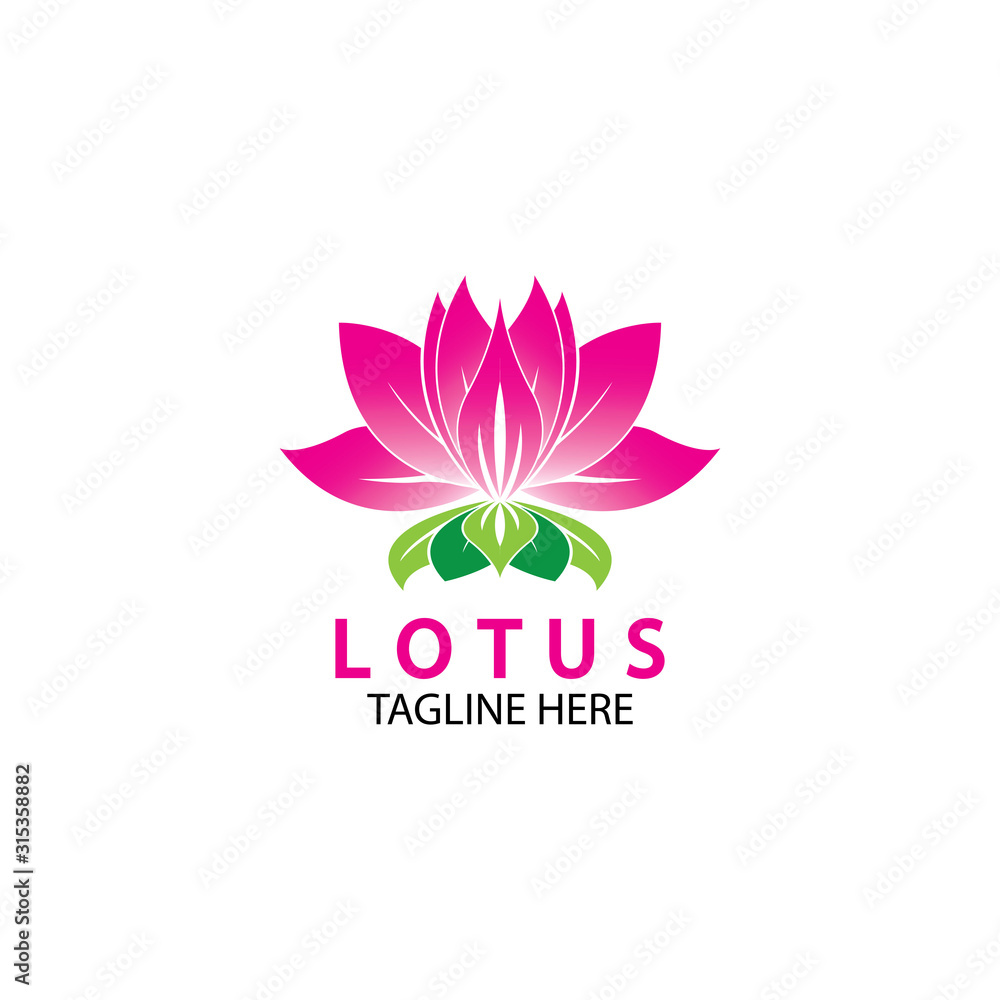 Vector lotus flowers design for spa, yoga class, hotel and resort