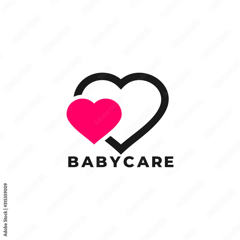 symbol vector of baby love care simple geometric design