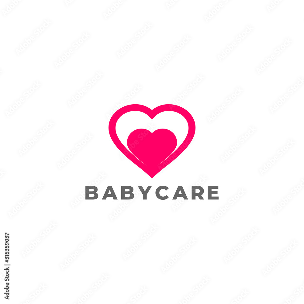 symbol vector of baby love care simple geometric design