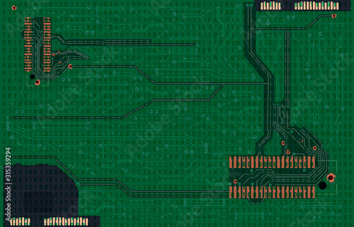 Vector Green Microscheme Background with Binary Code, Zero and One Numbers.