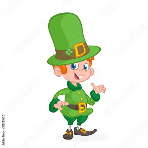 Cartoon funny Leprechaun. Vector illustration. St. Patrick's Day photo