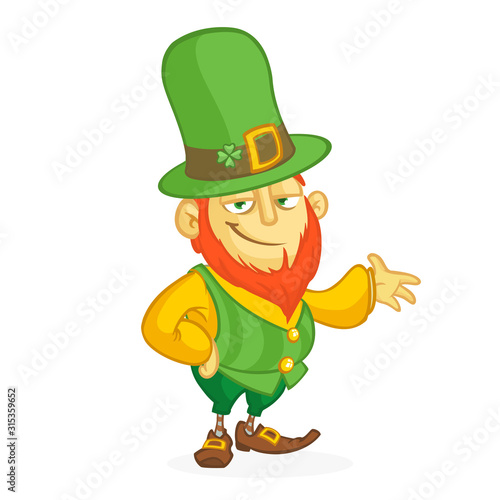 Cartoon funny Leprechaun. Vector illustration. St. Patrick's Day photo