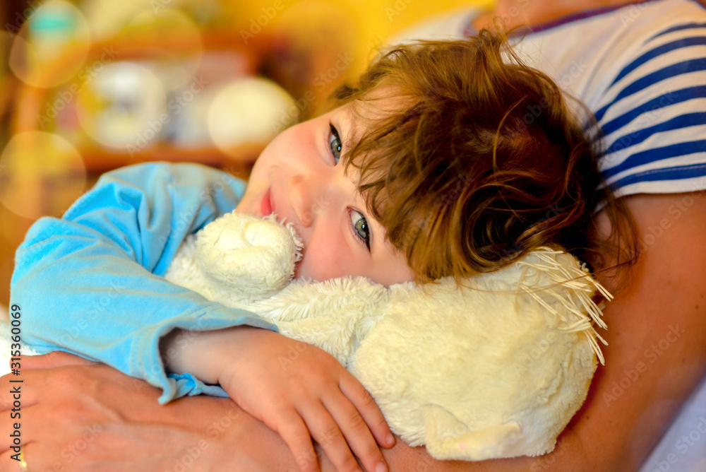 cute little girl sleeping in bed Stock Photo | Adobe Stock