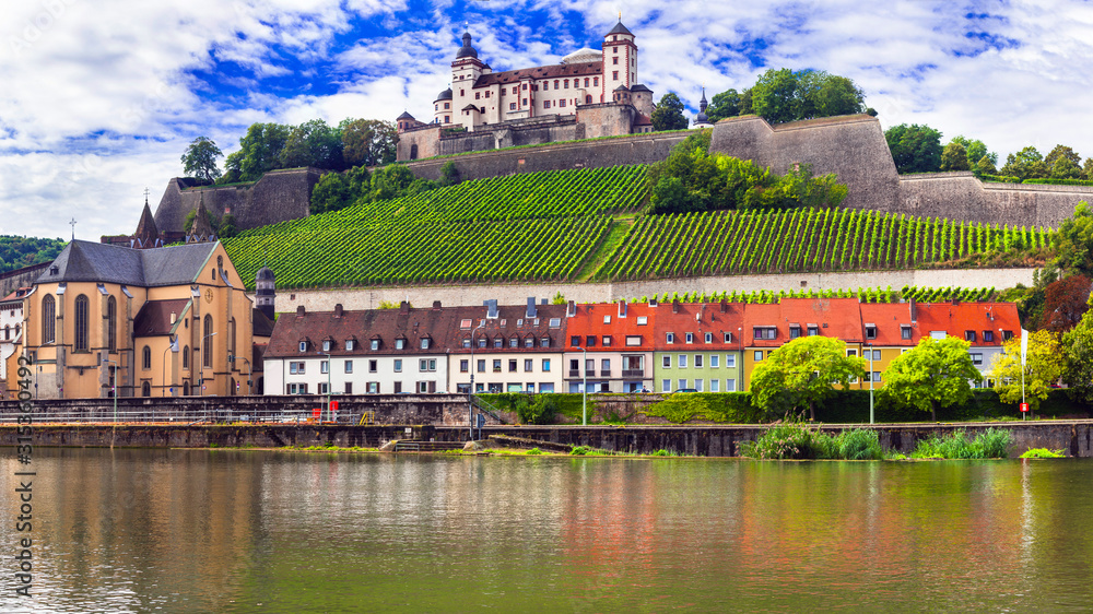 Beautiful medieval Wurzburg town - famous 
